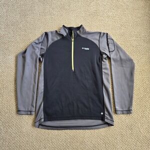 Columbia Titanium 1/2 Zip Pullover Jacket Mens Large Lightweight Omni wick Black